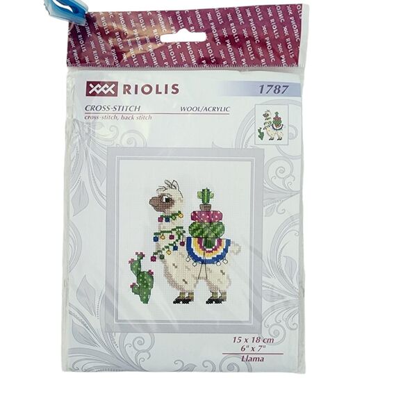 Riolis Counted Cross Stitch Kit Llama #1787 6" x 7" - Picture 1 of 4